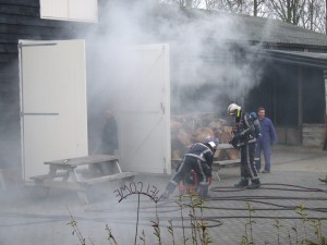 Brand in een schuur